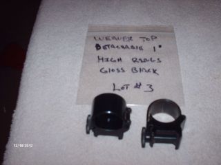 Weaver Used High Top Detachable Rings Gloss Black for 1 Scope Lot 3