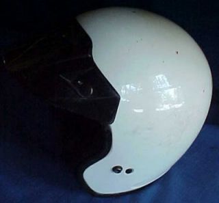 Vintage 1980s Arthur Fulmer AF 35 White Motorcycle Helmet w Visor Size