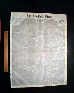  WOODHULL 1st Woman For President FREDERICK DOUGLASS 1872 Old Newspaper