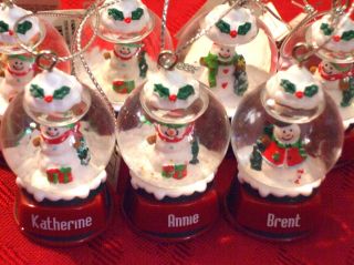 Ganz Personalized Snowman Snow Globe Christmas Tree Holiday Ornament
