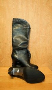 NEW $400 TAHARI Womens GABE Tall Leather Dress Boots 9 M Black
