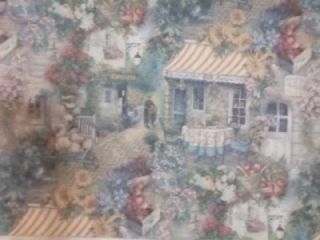 French Village Scene Tapestry Fabric Table Centerpiece Runner 29x21