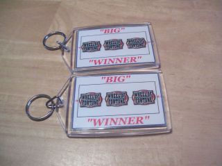Good Luck Wheel of Fortune Slot Machine Keychains Printed on Both