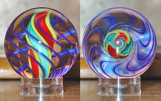 Glass Small Marble. Hand Made and Signed by Fritz Lauenstein of Fritz