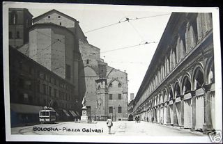 Italia Italy 1900s Bologna Piazza Galvani Tram RPPC