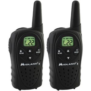 Midland LXT114 22 Channel 18 Mile FRS GMRS Two Way Radio Pair Walkie