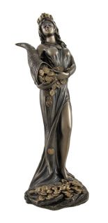 Bronzed Fortuna Roman Goddess of Fortune Statue Tykhe 7 In