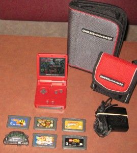 Nintendo Game Boy Advance SP System Mint Screen 5 GBA DS Games 2 Cases