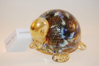 Murano Turtle 4 2 inch Gold Glass Murrina from Venice