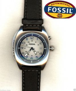 Fossil Men’s FS4550 Dress Collection Genuine Leather Strap Grey Dial