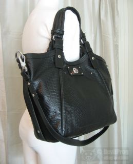 MARC JACOBS Totally Turnlock Fran Python Embossed Tote BLACK Bag NEW