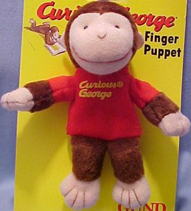 Curious George Plush Full Body Finger Puppet Adorable C