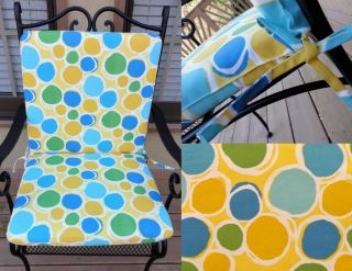 Outdoor Patio Dining Chair Seat Back Cushion Dots
