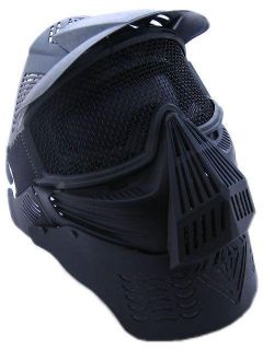 full face airsoft goggle mesh mask w neck protect bk