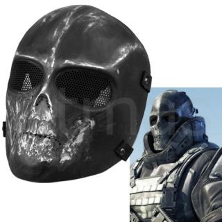 Skull Airsoft Paintball Hunting Full Face Protect Mask Mesh Goggle