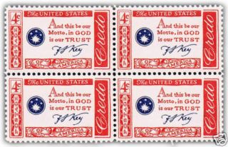 Francis Scott Key Credo on US Postage Stamps from 1960