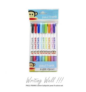 Paul Frank ballpoint pens 9 colors set Cute stationery good writing