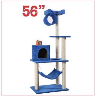 57 Cat Tree Condo House Scratcher Pet Furniture Bed 04 BLUE