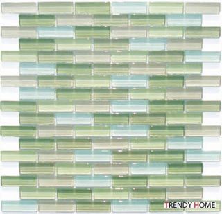 Green Crystal Glass Mosaic Tile Sample Backsplash 8mm