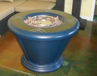 Outdoor Gas Round Fire Pit with Marble Top