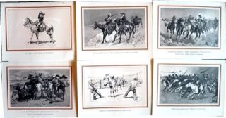 Portfolio of 6 Western Prints by Frederic Remington, 8.5 X 11