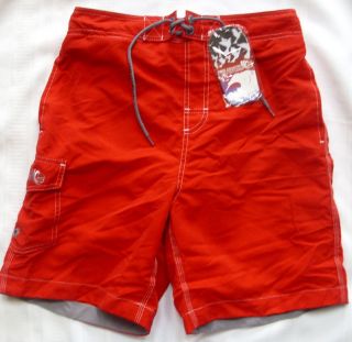 Small Free Country Red Shorts Swim Trunks s 28 30 Brief Lining