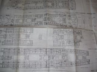 1962 Deck Plans Lloyd Triestino G Galilei