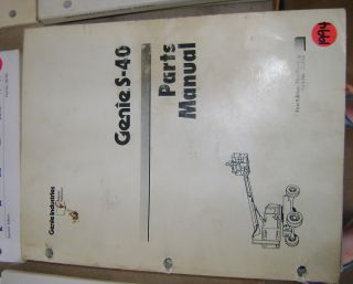 Genie S40 Telescopic Boom Lift Parts Manual Book