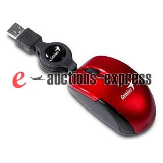 Genius Micro Traveler USB 1200 dpi Optical Mouse Ruby