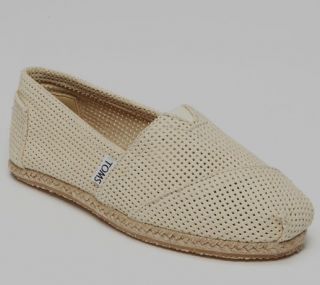 Toms Freetown Classic Espadrille Slip on Natural Tan Size 9 New