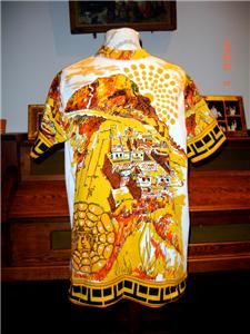 VTG Designer DONOVAN GALVANI MaYaN PYRAMID AZTEC Indian Shirt *M/L
