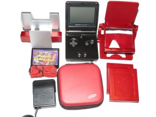  Game Boy Advance SP Onyx Black Handheld System and accessories