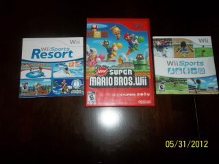 wii game lot new super mario bros wii sports wii sports resort all