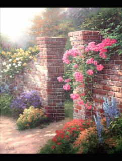 Thomas Kinkade Rose Garden 24X30 15 120 Studio Proof