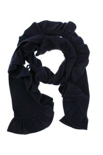 MAGASCHONI New Navy Cashmere Ruffled Scarf One Size BHFO