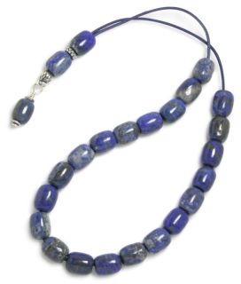 Worry Beads Komboloi Natural Lapis Lazuli Gemstone Barrel