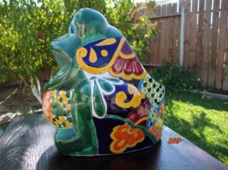 Talavera Ceramic Garden Frog Planter Mexican Fine Art Painting Pottery