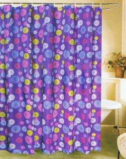 Purple Green Blue Pink Geometric Fabric Shower Curtain New
