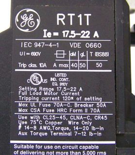 General Electric CR453AC3ALM Starter 15 HP Coil 120V