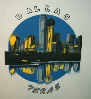 Dallas Texas Skyline T Shirt Souvenir Vintage Texan Cowboy Modern 80s