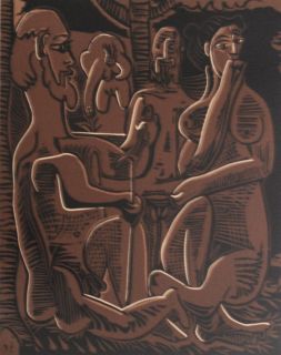 Pablo Picasso Linocut, Luncheon On the grass, 1962, 30/50, Signed in