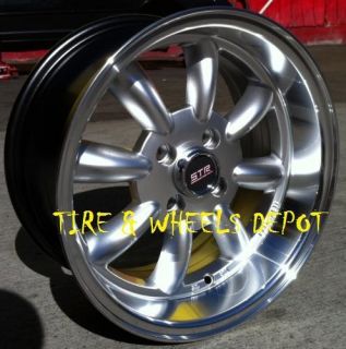 15 INCH STR503S SILVER/MEC RIMS AND TIRES 4X100 ACCORD CIVIC FIT