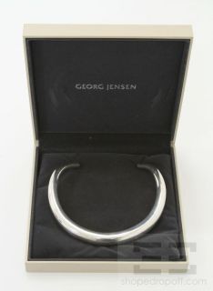 Georg Jensen Sterling Silver Curved Choker Necklace in Box