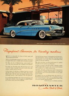 1955 Ad Buick General Motors Light Blue Roadmaster Car   ORIGINAL