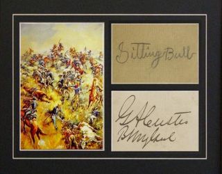 George Armstrong Custer Sitting Bull Autographs Repro Battle of Little