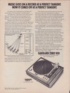 Garrard Original Zero 100 Turntable Magazine Ad Garr 11