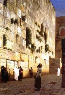 Jean Leon Gerome Oil Painting repro Solomons Wall, Jerusalem ,The