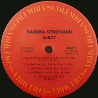 Guilty by Barbra Streisand   Original 1980 Vinyl LP Album Signed by