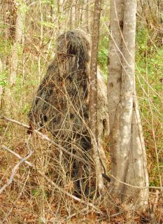 Piece Ghillie Suit with Storage Bag Mossy Color Size XL 2XL
