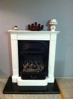  Ventless Gas Fireplace White